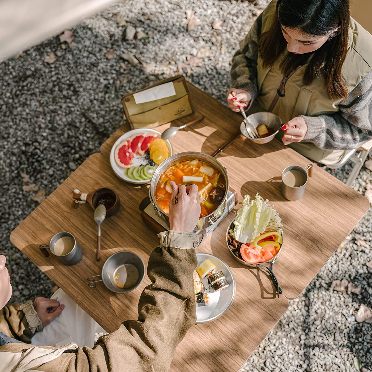 Naturehike アウトドアテーブル 折りたたみ 二段階 耐荷重50kg 高さ