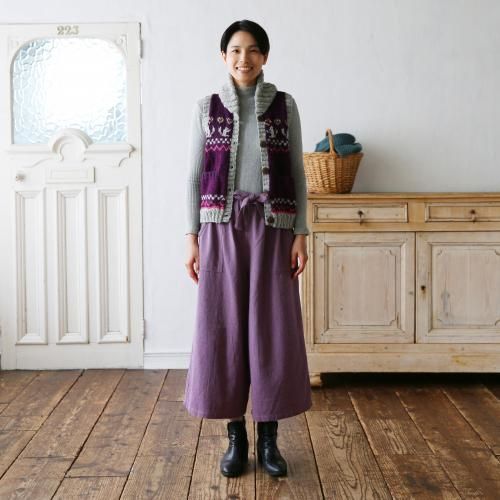 もしゃ織ベルト付ガウチョパンツ - ネパリ・バザーロの通販ショップ