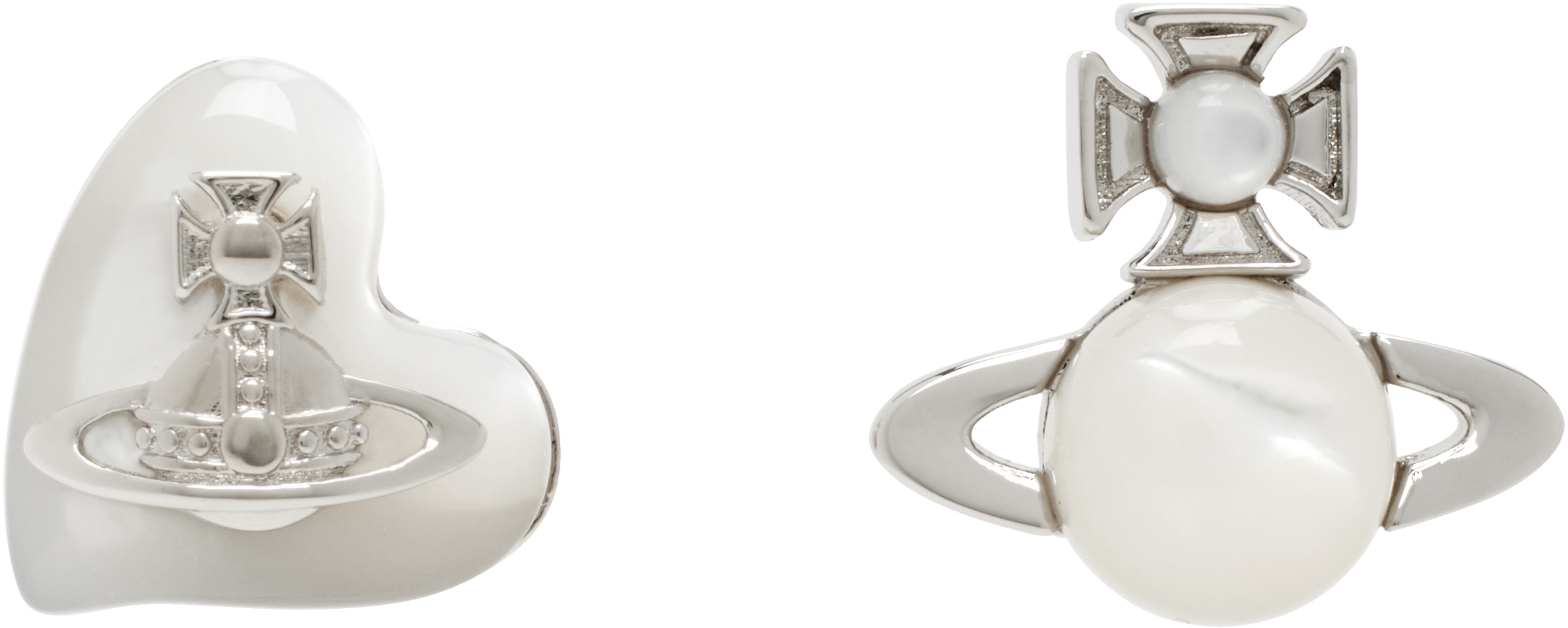 Vivienne Westwood: シルバー Thomasina ピアス | SSENSE 日本