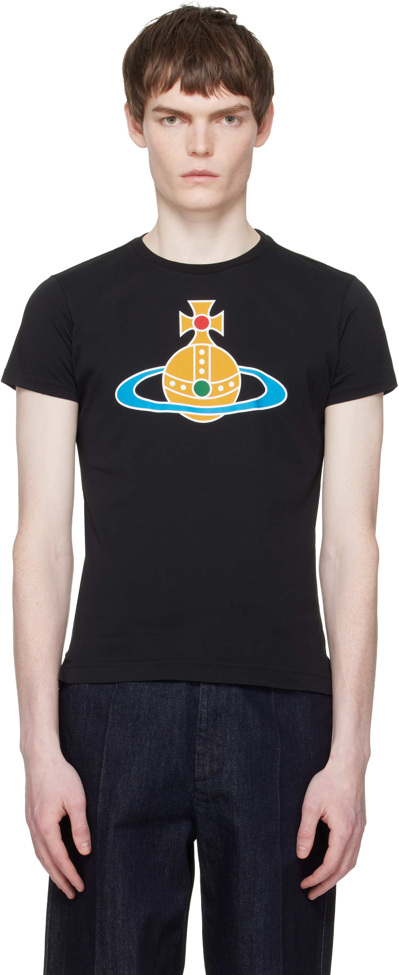 Vivienne Westwood: Black Oversized Orb Peru T-shirt | SSENSE