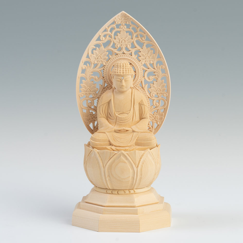 三宝尊 [極小#86] 題目宝塔 釈迦如来坐像 多宝如来坐像 ◇白檀 木彫