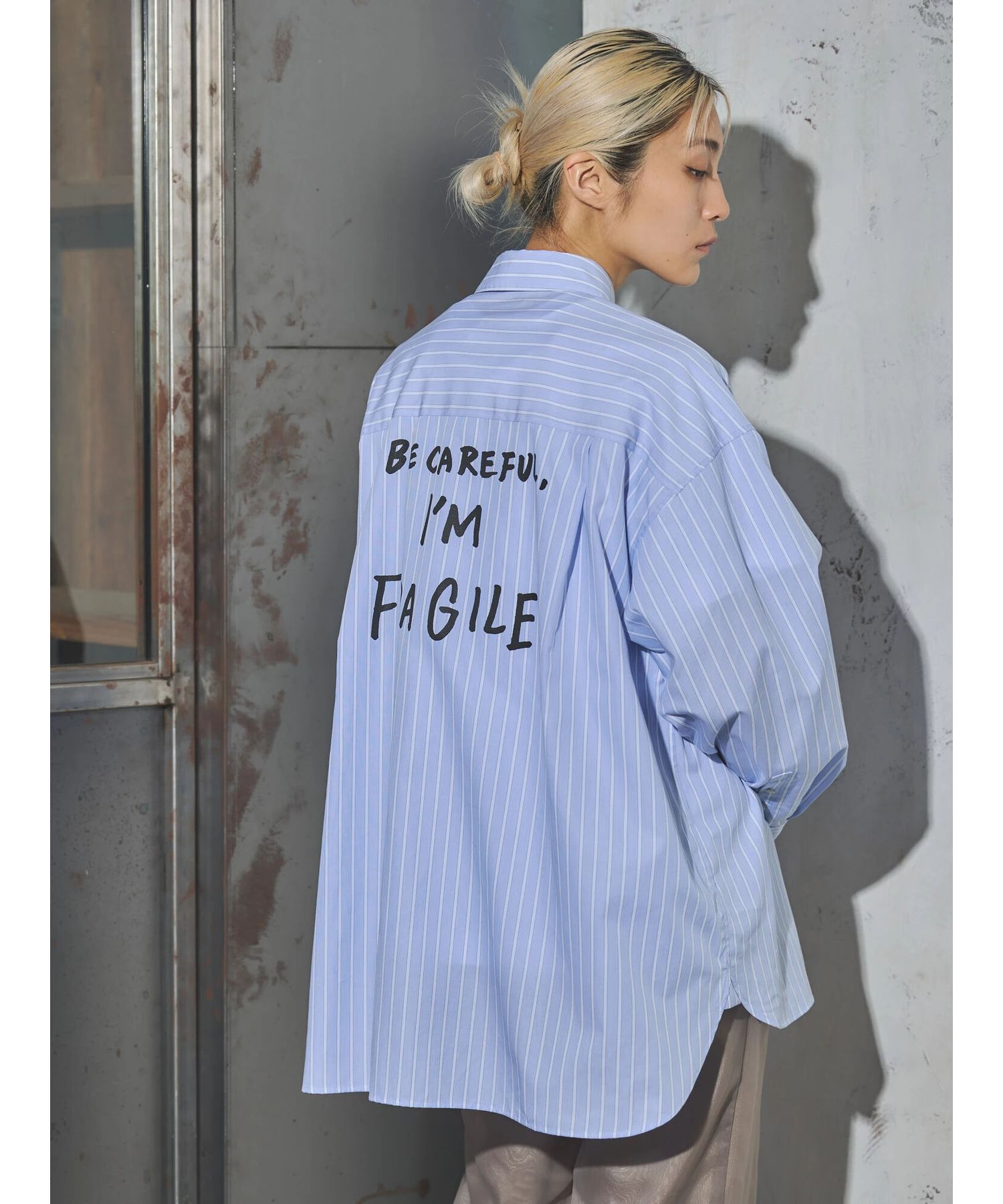 GOD ONLY KNOWS ストライプシャツ ブルー S GOD ONLY KNOWS ストライプ