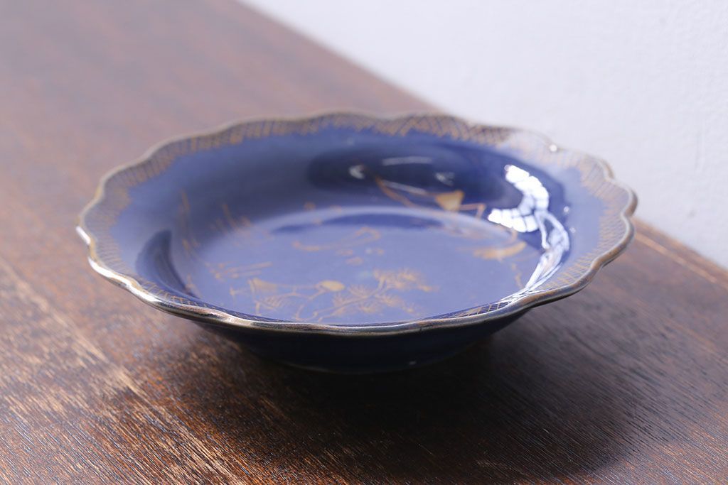 中国美術 瑠璃 金彩 皿(K-LC749) 中国美術 瑠璃 金彩 皿(K-LC749) 中国美術