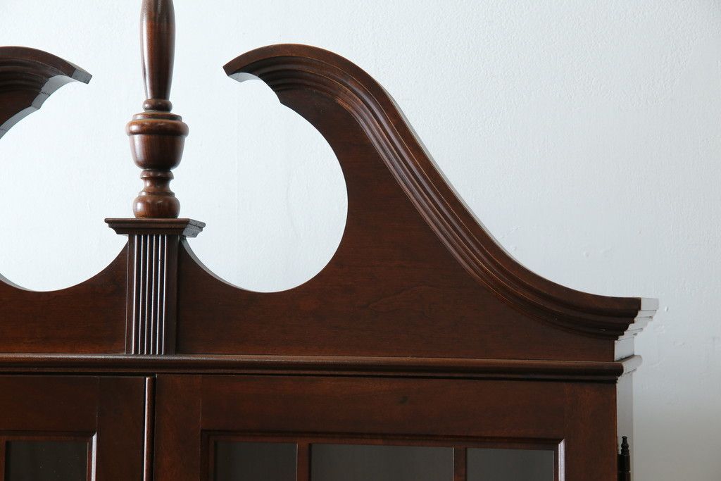 引取り限定 大型アンティーク調キャビネット式ライティングデスク jasper