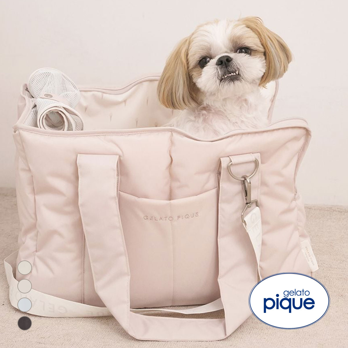 ジェラートピケ CAT&DOG キルティングキャリーバック ジェラピケ