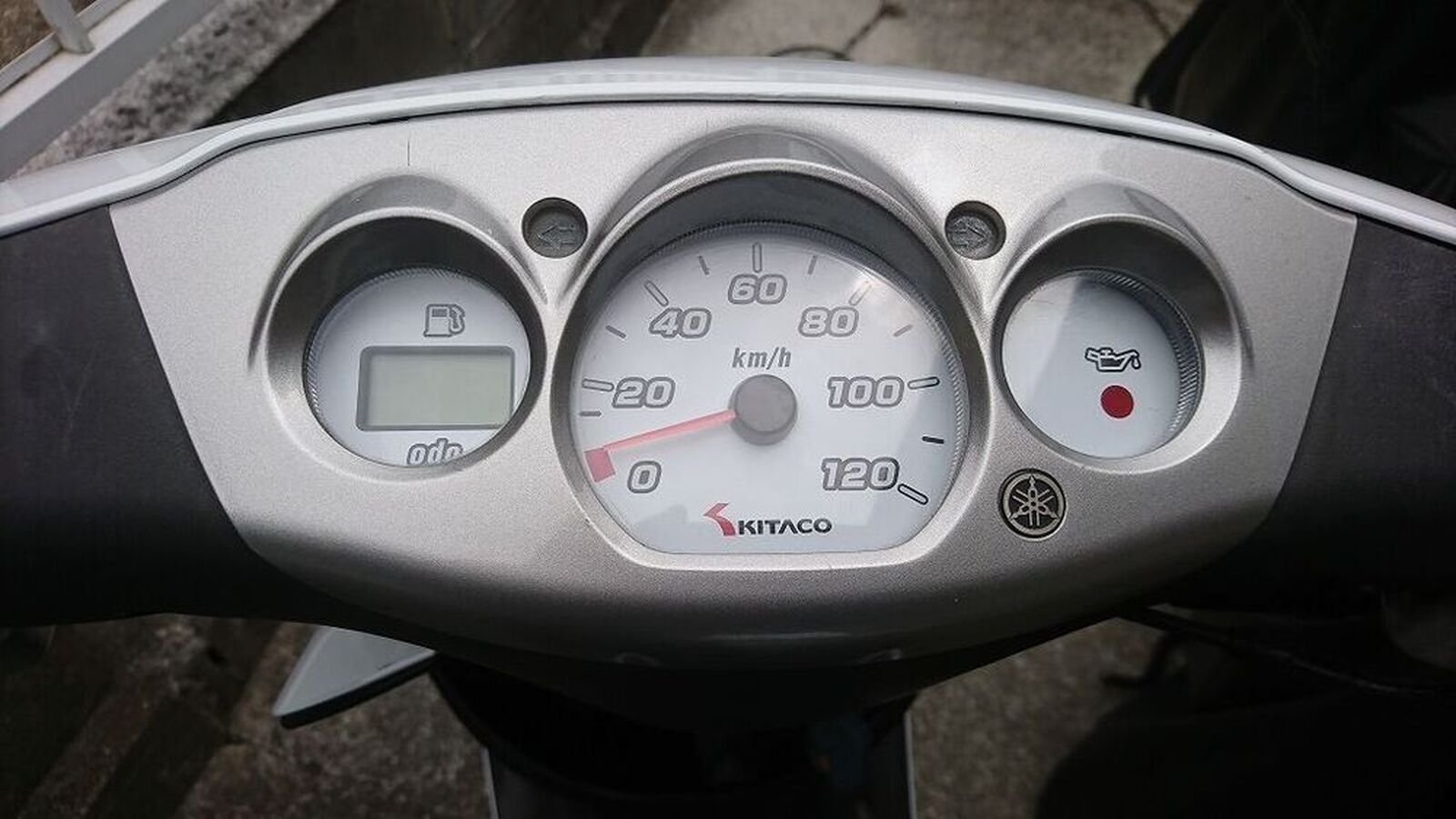 YAMAHA リモコンジョグ「キタコ120km／hスピードメーターをニコイチで