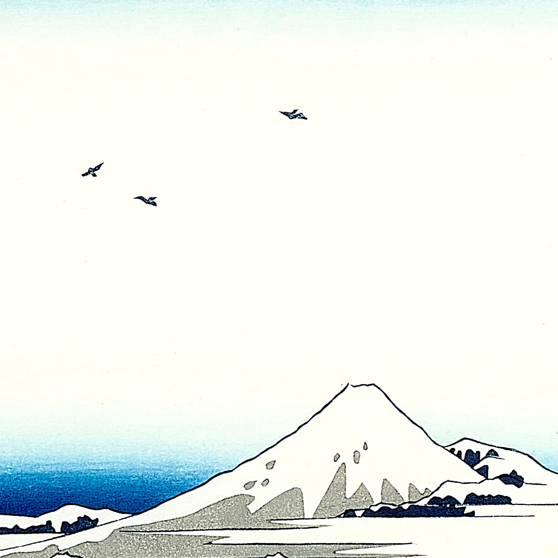 富嶽三十六景 礫川雪ノ旦｜葛飾北斎【富士山世界文化遺産登録10周年