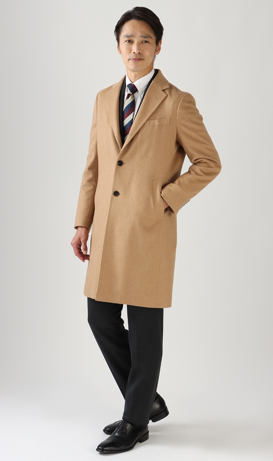 ロングシングルチェスターコート《キャメル》《LUIGI COLOMBO