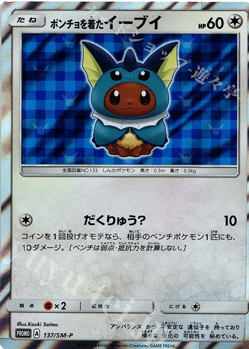 ポンチョを着たイーブイ（ブラッキー） PROMO SM-Pプロモカー