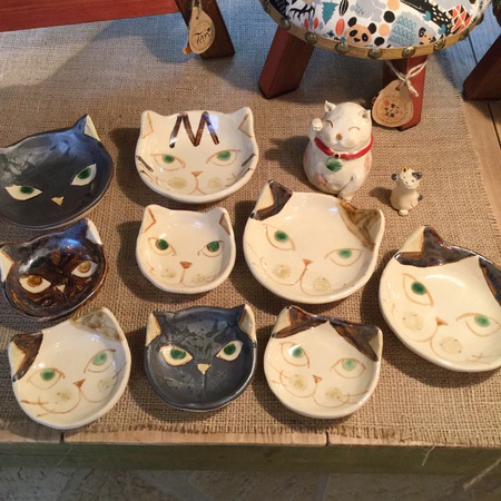 石垣島 やちむんブルー 陶器 猫 石垣島 やちむんブルー 陶器 猫 石垣島