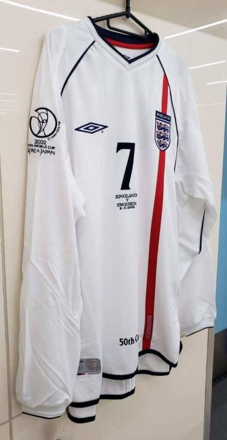 イングランド代表】2002年W杯レプリカユニフォーム（長袖・ホーム・M