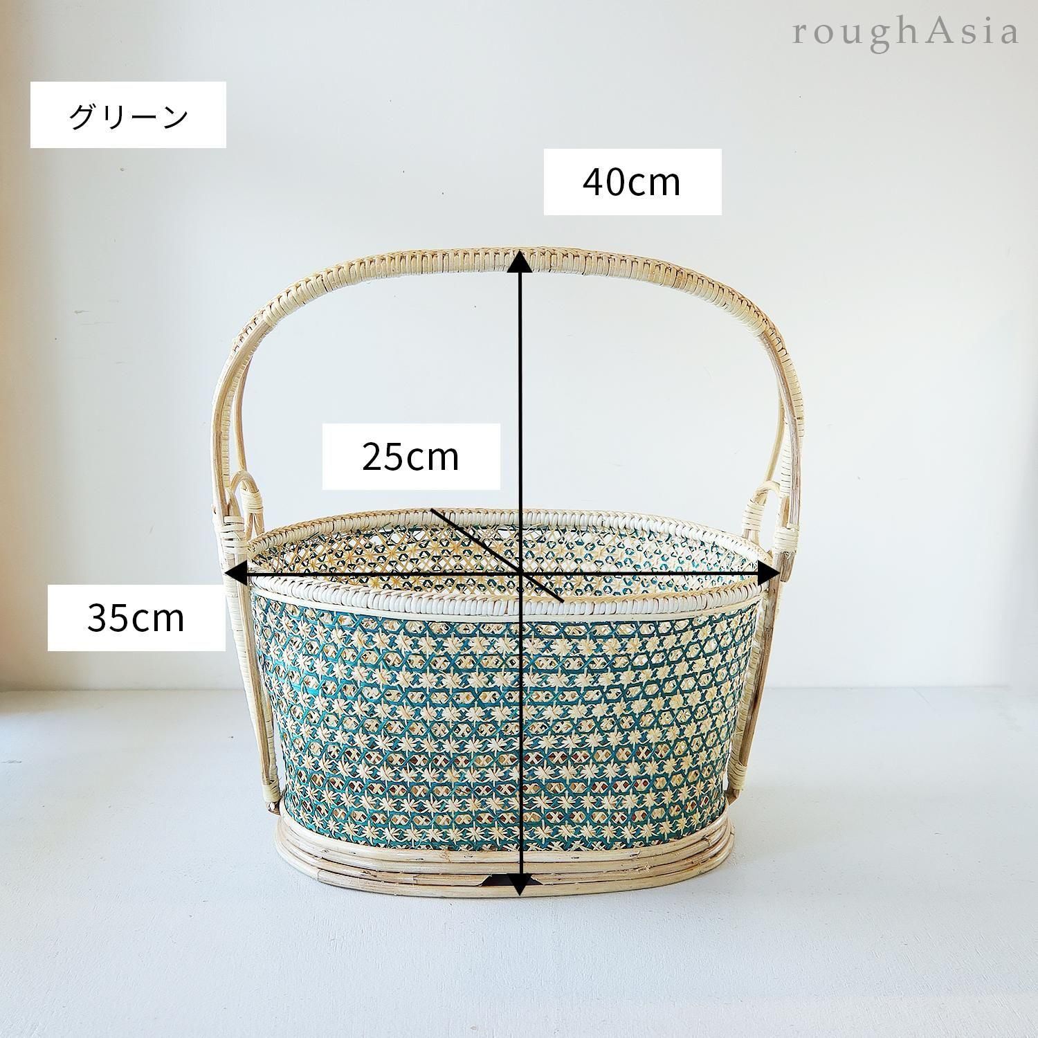 タイ》手編み クンヤーイバスケット Sサイズ 3色｜タイの日用品