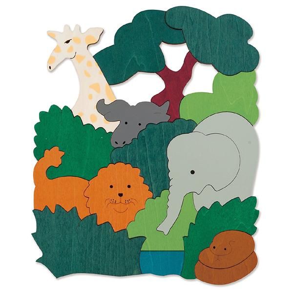 George Luck ジョージラック］木製2重パズル アフリカ - 木のおもちゃ