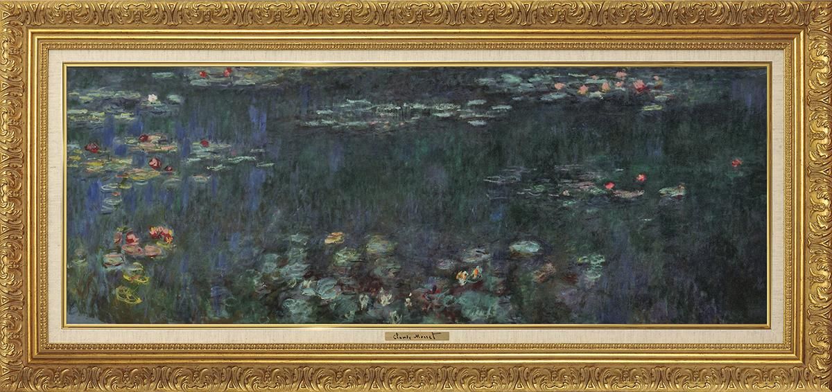 モネ 水蓮 木製額 額サイズ 約53cm✖️104 cm 大型アート 【公式通販】