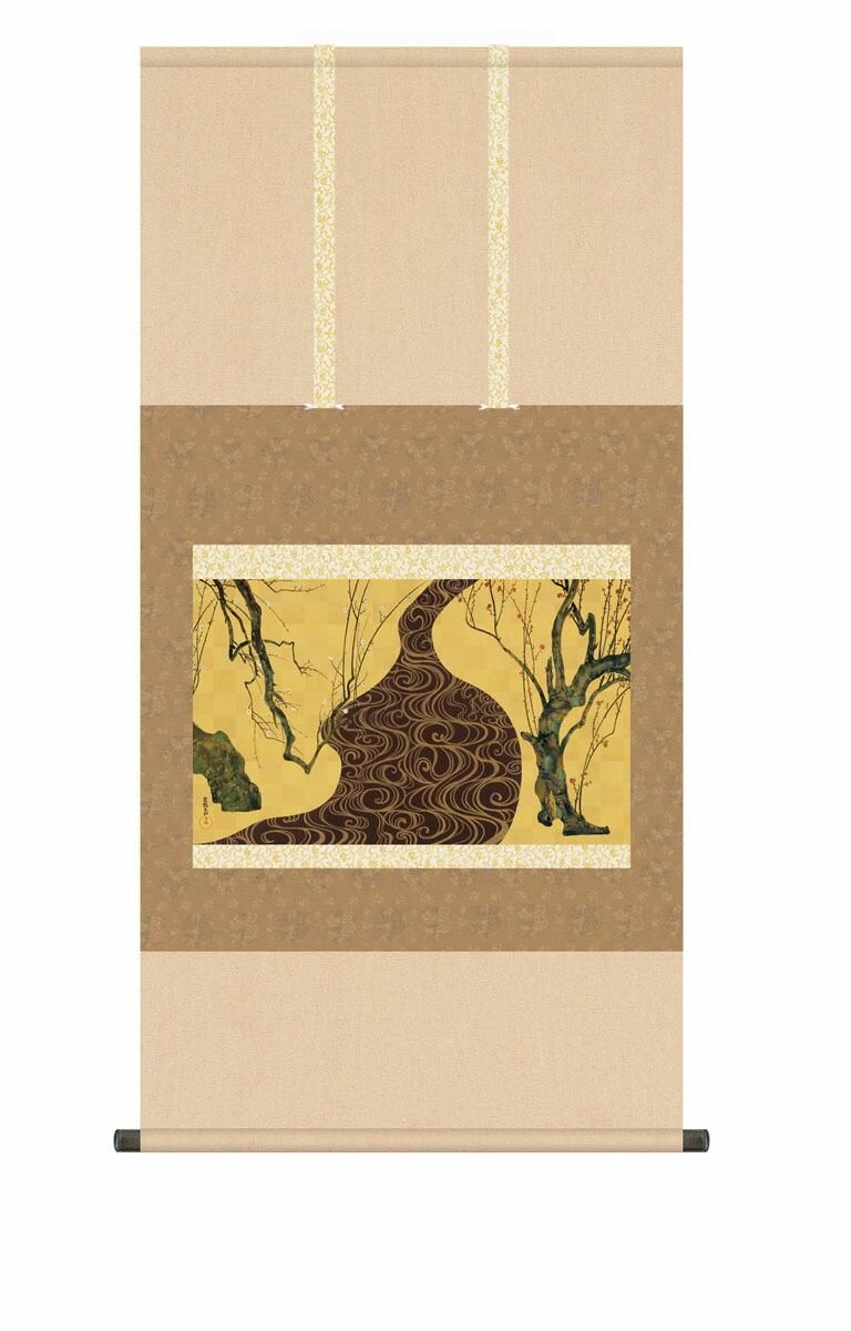 ◇鑑定書付き◇【鑑】大倉好斎 【画】尾形光琳「紅葉鹿図」掛軸