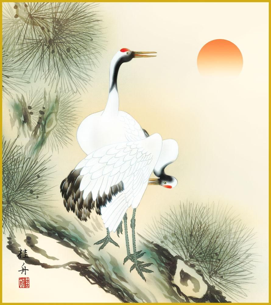 鶴の日本画の掛け軸…和風のお部屋に