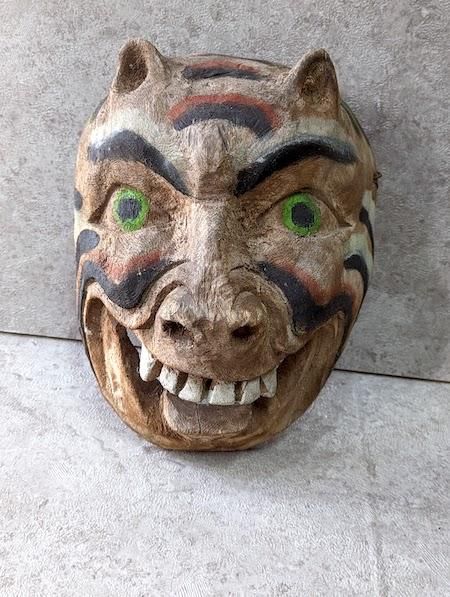 マスク 仮面 ジャガー 虎 プリミティブ ゲレーロ - メキシコ雑貨と