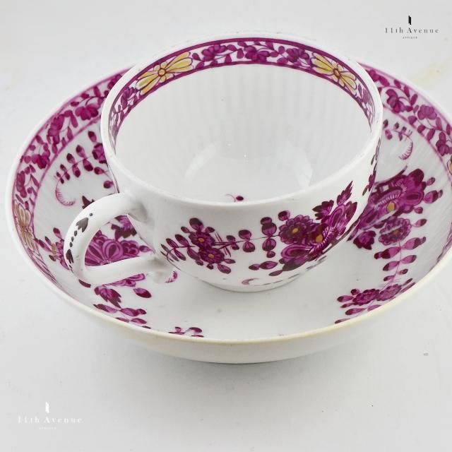 18世紀 オールドマイセン 色絵 花紋 カップ＆ソーサー 音色抜群