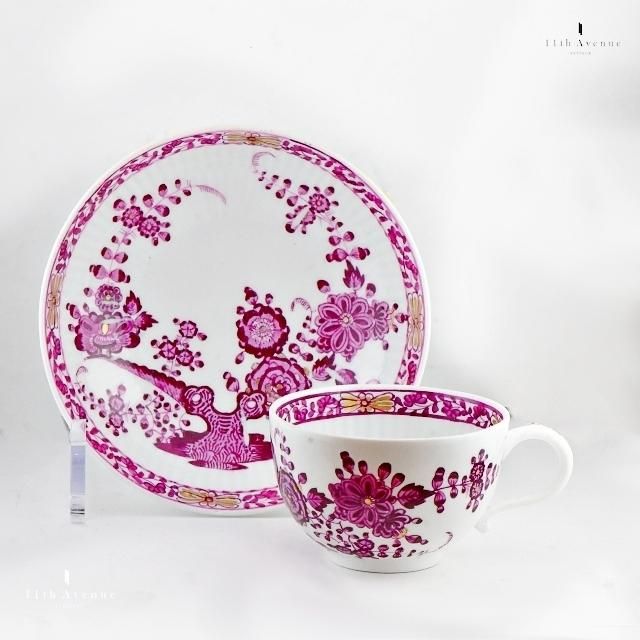 18世紀 オールドマイセン 色絵 花紋 カップ＆ソーサー 音色抜群 18世紀