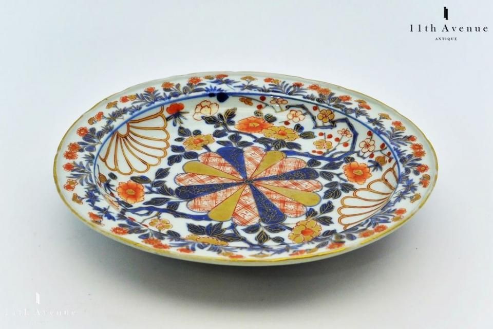 骨董 古伊万里 伊万里 菊花 変形皿 中皿 膾皿 1客限り ②骨董 伊万里