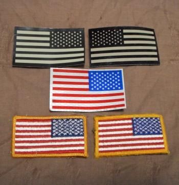 米軍】アメリカ国旗パッチ5種（IR3、カラー2） - Salute Trading Japan