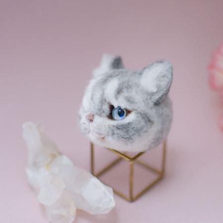 羊毛けだまkana様 羊毛フェルトドールヘッド/M_アメショ2 - DOLLCE