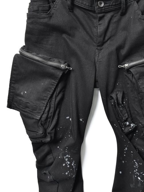 JULIUS[ユリウス] / GORDINI _JULIUS DAMAGE PAINTED CARGO SKINNY