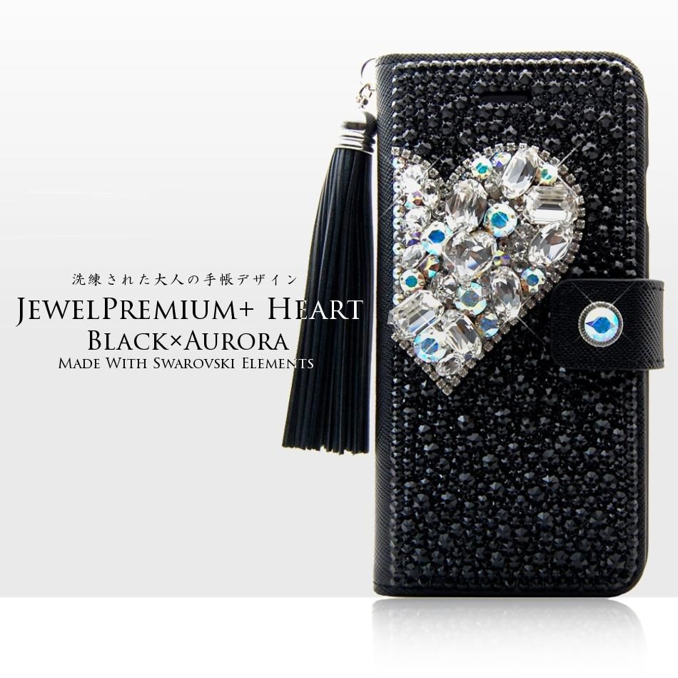 □iPhone全機種対応□iPhone手帳ケーススワロフスキーデコレーション