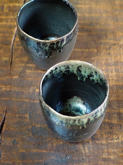 黒備前 尻張花入 12 備前焼 なぜか、いつも無意識に使ってしまう。中