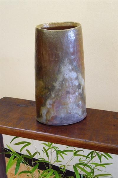 備前焼の手びねりつるべ花入れ 備前焼 ツルベ花入れ 備前焼の手びねり