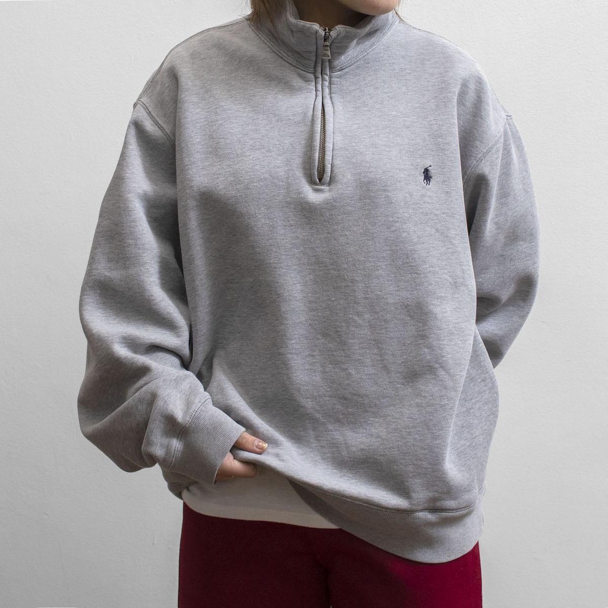 ハーフジップスウェット[グレー]