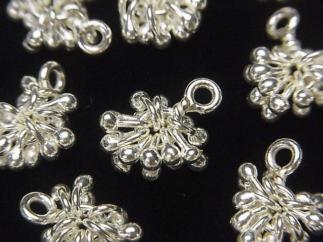 カレンシルバー 飾りチャーム ホワイトシルバー 1個 - 天然石ビーズ