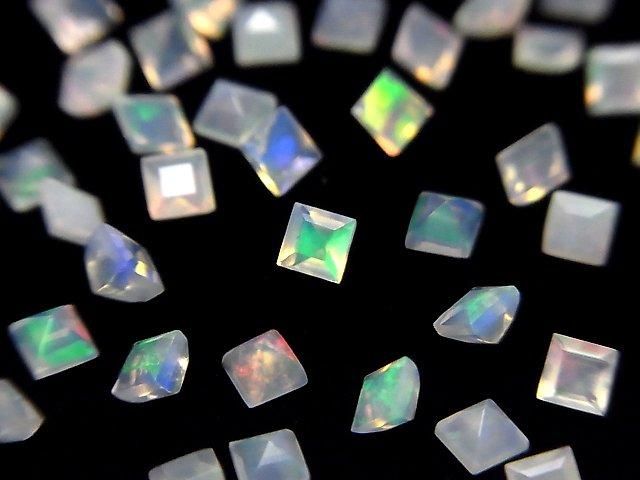 エチオピア産オパール ルース スクエアファセットカット3×3mm 10粒