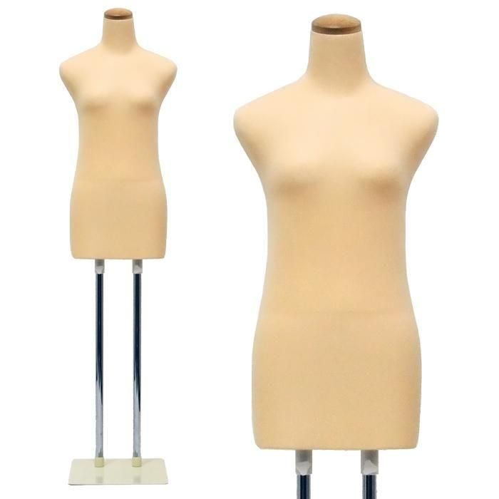 2本脚でミドルエイジ体型の女性トルソー マネキン スチール台座で安定