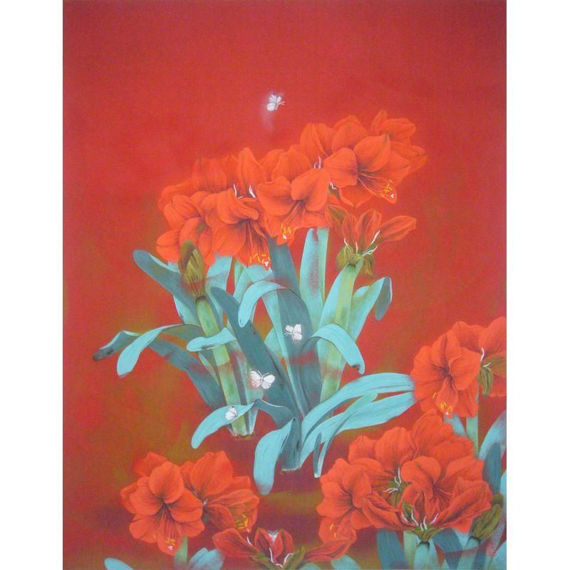 日本画仲林敏次作50号