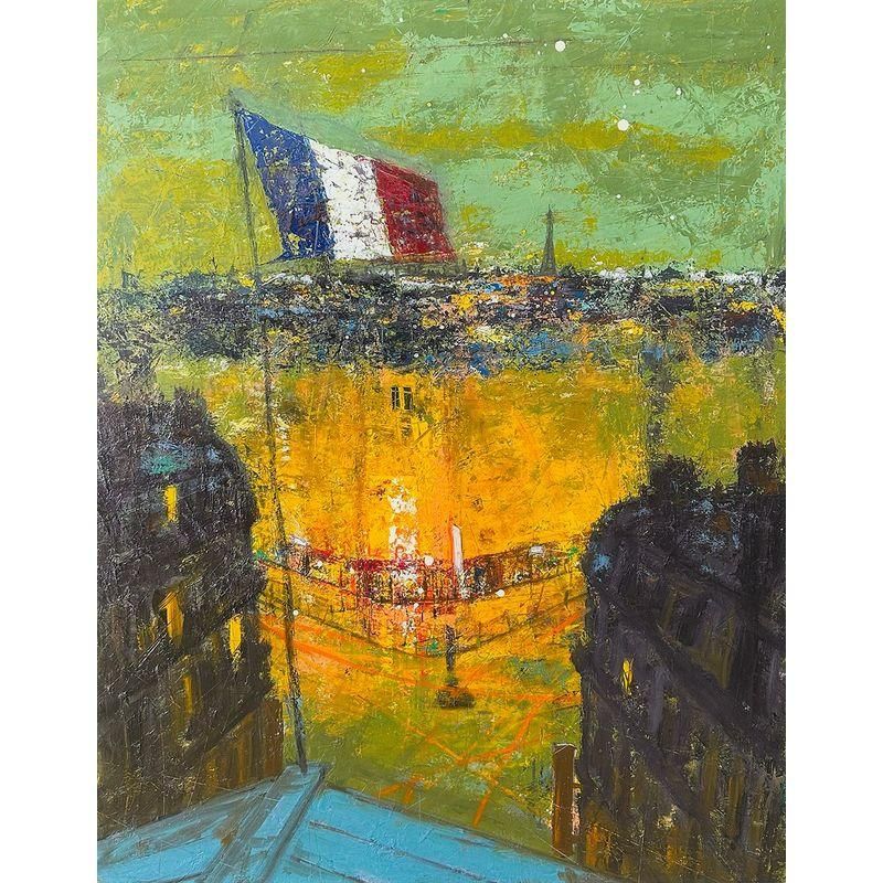 海外アーティスト 油絵 大塚健二 『街』 油彩画 - 北海道画廊