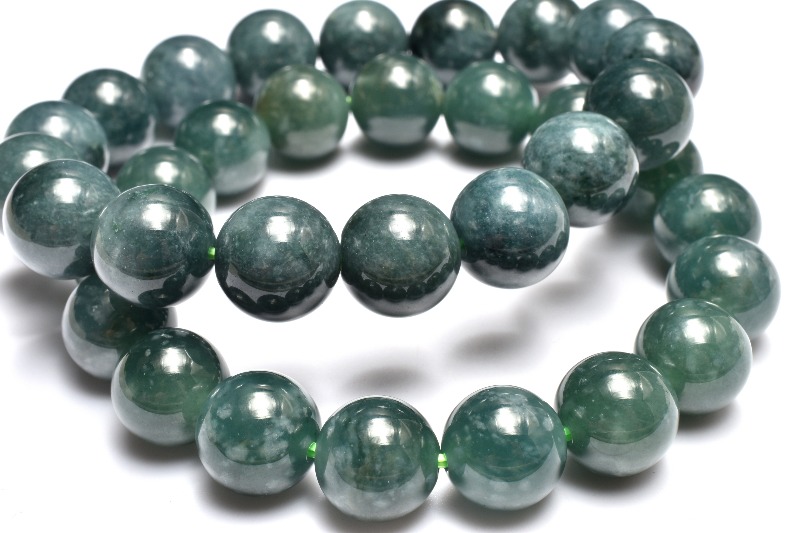 グアテマラ産◇希少マンサーノ翡翠 青翡翠(ブルージェダイト) 11.5mm