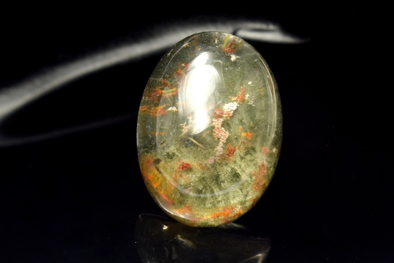 1点物】庭園水晶 グリーンガーデンクォーツ 25x18mm オーバル ルース