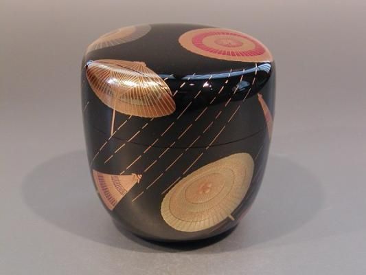 大棗月に萩内銀地平目英文作共布共箱付き作家物茶道具未使用