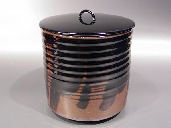 茶道具 水指、 古瀬戸 一重口、 加藤唐三郎作、 桐共箱 新品