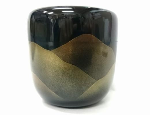 茶道具中村湖彩作網目蒔絵中棗共箱V8650