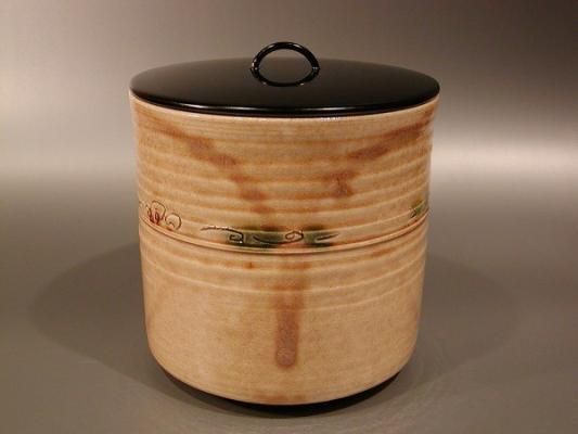 水指□唐津焼 三代金作 海老手 土物茶陶 瓜型 お