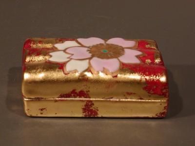 茶道具 平安光阿弥造 蜑小舟香合 雪能花月裳清見屋田子浦 共箱 V 6790