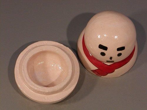 香合 雪だるま、 桂窯 伊東桂楽作 - 茶道具 販売の佐藤大観堂