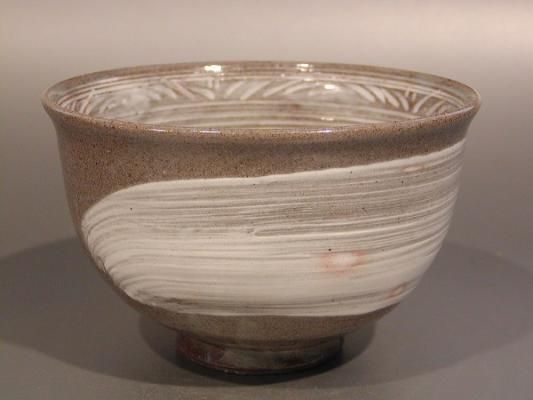 T549 茶碗 『絵刷毛目 茶碗』『楽山窯造』 共箱 抹茶碗 茶道具