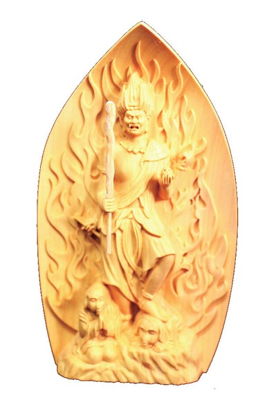 お盆お彼岸大特価中◇極彩色 烏枢沙摩明王8寸立◇五大明王の一人 高さ