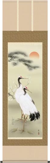 1074 左舟 薔薇 掛軸