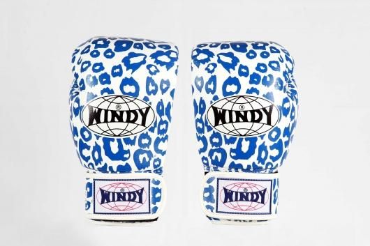 正規品 WINDY ボクシンググローブ 16oz ホワイト/シルバー ヒョウ柄