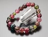 鑑別書付き 数珠 ブレスレット 約10ミリ ミックストルマリン【腕輪念珠