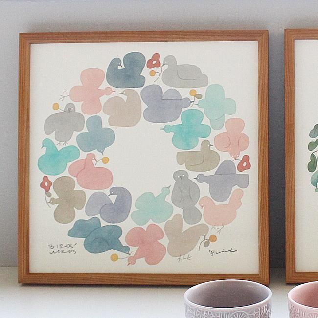バーズワーズ アートポスター 額縁入 2種 バーズワーズ アート